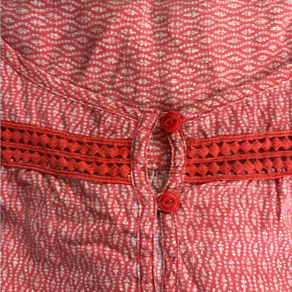 Toad&Co Vibrant Red Patterned Blouse - Picture 4 of 4